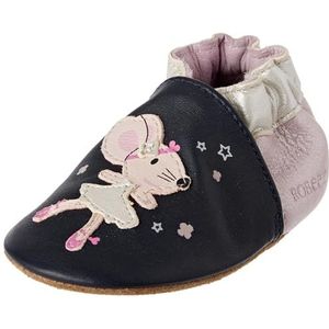 Robeez Dancing Mouse pantoffels voor meisjes, marineblauw/roze, 25/26 EU