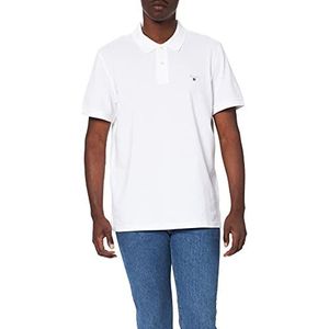 GANT Solid Pique Ss Rugger Poloshirt voor heren, wit (white 110), L