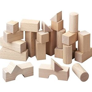 HABA 1071 Starter set- Basic Building Blocks -26 Wooden Pieces, for Ages 1 and Up (Made in Germany)