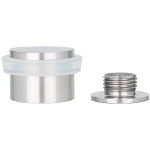 EVI Herrajes | Deurstopper zelfklevend of met schroef | 28 x 21 mm | wit rubber | roestvrij staal | Inclusief schroefbasis + schroef + klemplug | Mod. I-199-BDUAL
