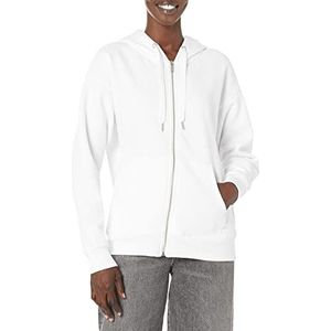 Calvin Klein Performance Eco Fleece Sweater met capuchon voor dames, wit, S, Kleur: wit, S