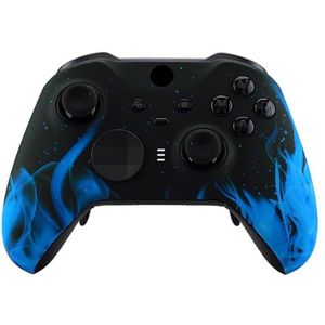 eXtremeRate Voorste Schaal Cover voor Xbox One Elite Series 2 (Model 1797),Shell Case &Accent Rings Vervanging voor Xbox Elite Series 2 Wireless Core Controller-Blauw Vlam