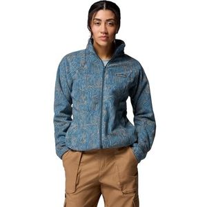 Columbia Dames Benton Springs bedrukte volledige ritssluiting, volledige rits fleece jas, Everblue Flowfalls, XS