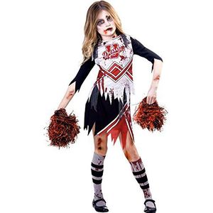 amscan 9902690 Zombie Cheerleader verkleedkostuum voor kinderen, Halloween-kostuum, middelbare schooloutfit (5-6 jaar)