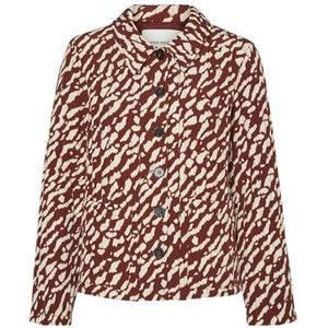 VERO MODA VMRIE RONIA L/S Jacket WVN BTQ gewatteerde jas, Fired Brick/AOP:RIE, M, Fired Brick/Aop: rie, M