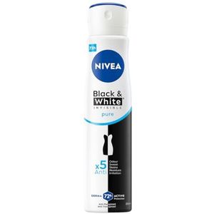 Nivea Black & White Invisible Pure Anti-transpirant spray voor vrouwen, 250 ml