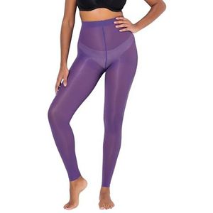 Ulla Popken Grote maten grote maten plussize kousenlegging, 60 denier, platte naden, paars, 48/50