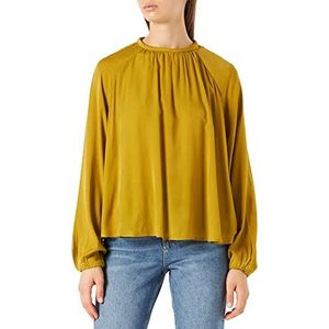 United Colors of Benetton Blusa 5IIUDQ01V hemd, donkergeel 32W, M dames