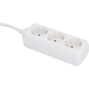 UNITEC Tafelcontactdoos 3-voudig, stekkerdoos, 1,4 m kabel, wit