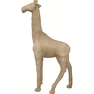 Décopatch XLA01O drager XL van papier-maché, giraffe in 3D, 80 x 35 x 160 cm, om te versieren, kartonbruin