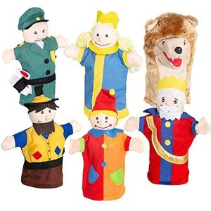 Roba Kasperlefiguren van stof, handpoppenset 6-voudig, kinderpoppen voor poppentheater en rollenspel