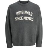 JACK & JONES Jormeadows Knit Crew Neck, dark grey melange, M