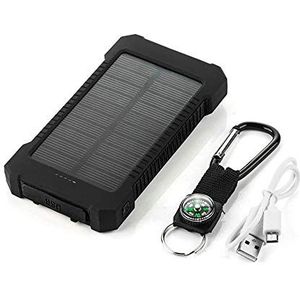 Externe accu Solar voor Alcatel 1 2019 Smartphone Tablet oplader Universal Power Bank 4000 mAh 2 USB-poorten