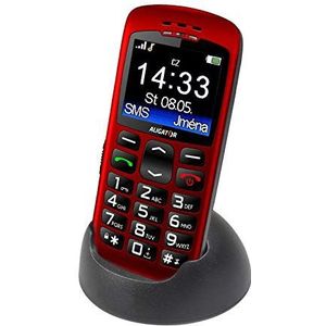 Aligator seniorenhandy met SOS-knop en locator, Seniorenmobiele telefoon, 4.8x2.32x0.55 inch, rood