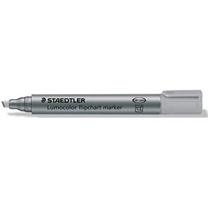 STAEDTLER Flipchart Markeerstift Lumocolor, grijs, wigpunt, kleurintensieve, sneldrogende, geurarme inkt, slaat niet door papier, 10 flipchart markers in vouwdoos, 356 B-8
