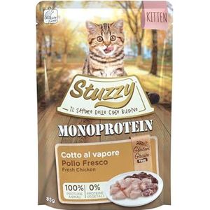 Stuzzy, Monoprotein Grain & Glutenvrij, compleet natvoer voor kittens met kip, in paté - (20 zakjes à 85 g)