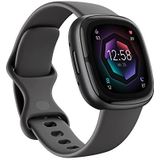 Fitbit Sense 2 Health and Fitness Smartwatch met ingebouwde GPS, geavanceerde gezondheidsfuncties, batterijduur tot 6 dagen - compatibel met Android en iOS. Kleur Shadow Grey/Grafiet Aluminium