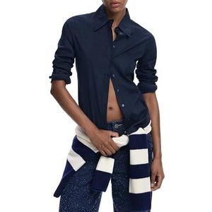 Desigual - Effen Textuur - Overhemd - Regular Fit - Lange Mouwen