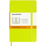Moleskine - Classic Notebook, Ruled Notebook, Hard Cover and Elastic Closure, Size Pocket 9 x 14 cm, Colour Lemon Green, 192 Pages, 8056420850857
