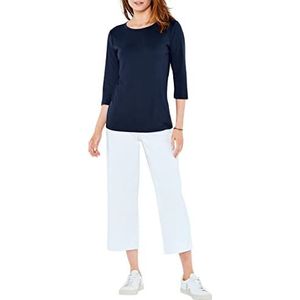 NIC+ZOE Dames 3/4-mouw boot T-shirt, donker indigoblauw, groot