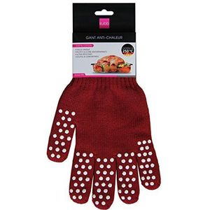 Kubb Hittebestendige handschoen van katoen, siliconen, donkerrood, eenheidsmaat voor heren/dames