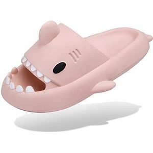 Hai pantoffels zomer dames heren kinderen badschoenen antislip doucheschoenen strand en zwembad sandalen Shark Slides Slippers, Roze, 40/41 EU