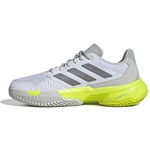 adidas Dames CourtJam Control 3 Womens Clay Tennis Shoes, ftwr white/iron met./lucid lemon, 42 2/3 EU