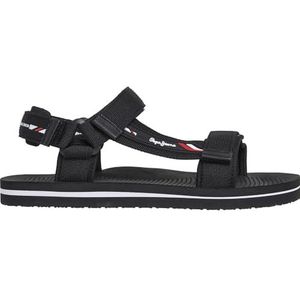 Pepe Jeans - PMS70161 - Sandalen - Zwart - Plat - Klittenband - Casual
