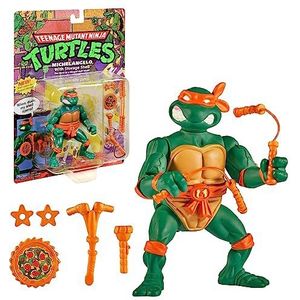 Ninja Turtles, beweegbaar figuur, 10 cm, klassieke verzamelfiguur, Michelangelo, speelgoed voor kinderen vanaf 4 jaar, Giochi Preziosi, T0001B
