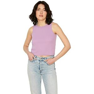 Trendyol Dames Lila Attachment gebreid Athlet T-shirt, Large
