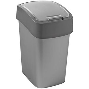 Afvalcontainer Flip Bin 25 liter zilver/antraciet