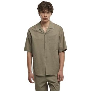 Urban Classics - Relaxed Seersucker - Overhemd - Olijfgroen