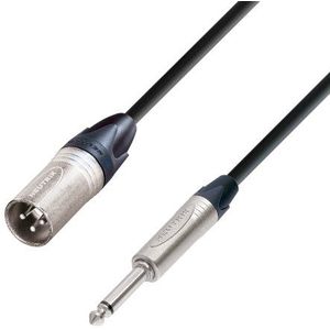 Adam Hall Cables K5MMP0300 Microfoonkabel Neutrik XLR male naar 6,3 mm jack mono 3 m
