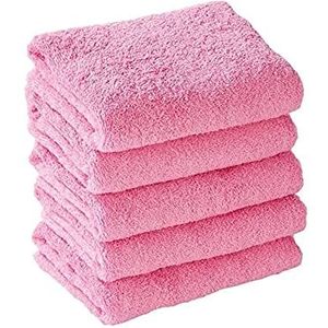 Questo Casa 100% katoen lichte, zachte en absorberende handdoek, 5 stuks, roze, maat: 50x80 cm - gemaakt in Turkije