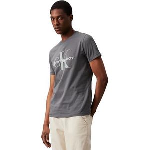 Calvin Klein Jeans Heren T-shirt met korte mouwen en ronde hals, Eindeloos Grijs, XXS