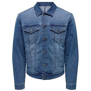 ONLY & SONS Heren jeansjack ONSCOIN Regular Fit XS S M L XL XXL Blauw, blauw (medium blue denim), XL