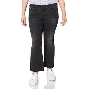 Replay Faaby Flare Crop Jeans voor dames, 097, donkergrijs, 25W x 26L