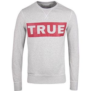 True Religion Heren Crew Sweat LS Marl shirt met lange mouwen, grijs (grijs 1285), Large