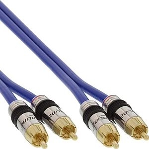 InLine 89720P RCA-kabel AUDIO, premium, vergulde stekkers, 2x cinch-stekker/stekker, 20 m