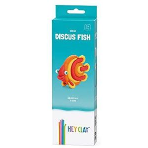 Hey Clay Discus Fish boetseerklei kleine set vis disco boetseerklei voor kinderen in een klein pakket met 1 motief met 3 kleuren set visschijf met interactieve app, niet giftig