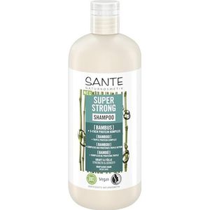 SANTE Naturkosmetik Super Strong Shampoo Biologisch bamboe-extract + 3-voudig proteïnecomplex, veganistische verzorgingsshampoo met natuurlijke ingrediënten, versterkt futloos en zwak haar, 500 ml