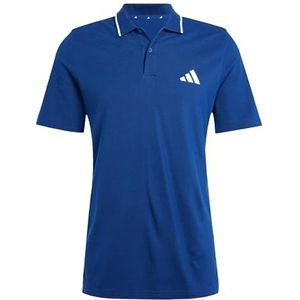 adidas Heren ESSENTIAL THREE STRIPES PIQUE POLO SHIRT, Dark Blue/White, L