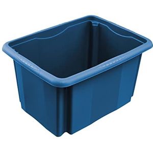 keeeper opbergdoos met draai-/stapelsysteem, 38 x 28,5 x 20,5 cm, 15 l, Emil Eco Line, Eco Blue