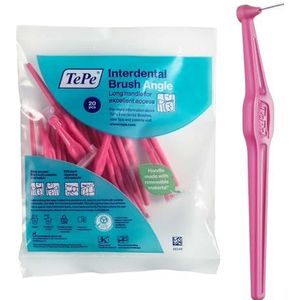TePe Angle Interdentale rager, Roze, 0.4mm/ISO 0, 20st, interdentale rager, plakverwijderaar voor tanden en kiezen voor smalle tussenruimten, zorgt voor sterk tandvlees