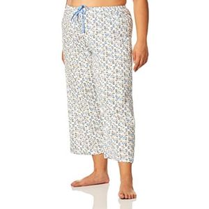 HUE Dames bedrukte gebreide capri pyjama slaapbroek pyjamabroek, Wit - Icy Margarita, M