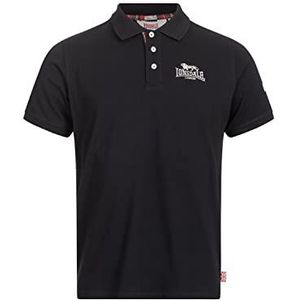 Lonsdale Bruan Poloshirt voor heren, zwart/zilver, XL