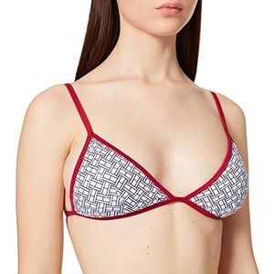 Tommy Hilfiger Dames driehoek vaste Rp bikinitop, Vlag Aop Wit, L