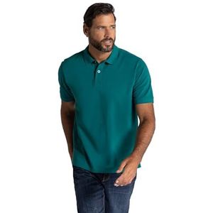 JP 1880 Poloshirt voor heren, bovendeel, knoopsluiting, hemdkraag, piqué polohemd, donkercyaan, 8XL