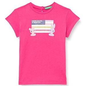 United Colors of Benetton T-shirt voor meisjes, fuchsia 3l5, 9 Maanden