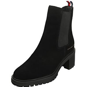 Tommy Hilfiger Vrouwen Outdoor Chelsea Mid Heel Boot 619 Mode, Zwart, 42 EU